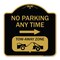 Signmission No Parking Anytime Tow-Away Zone W/ Right Arrow, Black & Gold Alum Sign, 18" x 18", BG-1818-23771 A-DES-BG-1818-23771 - alternate 1